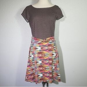 Modcloth Blue Platypus Mixed Media Feather Dress S